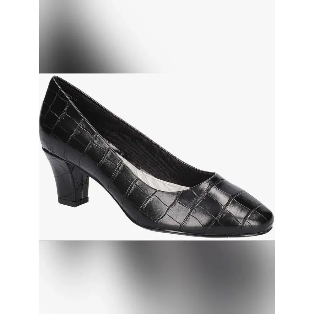 (S-4780) Easy Street Womens Ballari Black Croco Pump Sz 9.5